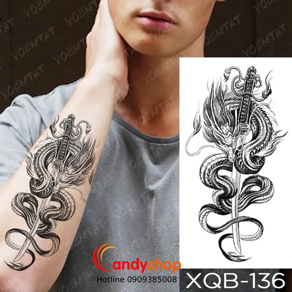 Hình Xăm dán tattoo Rồng cọp XQB080  Candyshop88 chuyên quà tặng hộp  quà quà tặng trang sức hình xăm dán tattoo