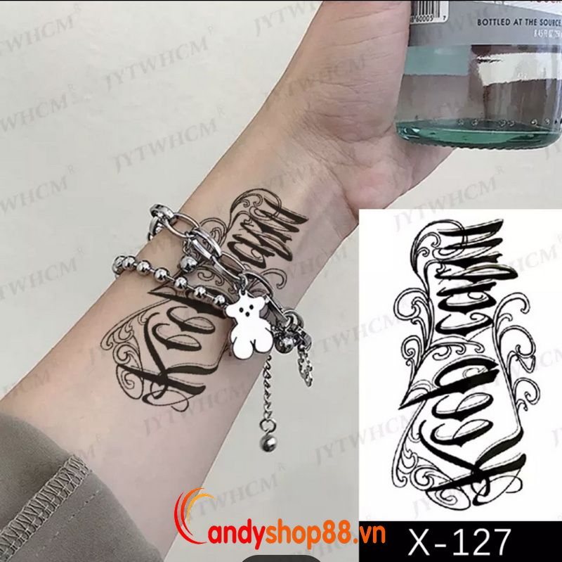 Hình Xăm Hoa Hồng Chữ RC126  Candyshop88 chuyên quà tặng hộp quà quà  tặng trang sức hình xăm dán tattoo