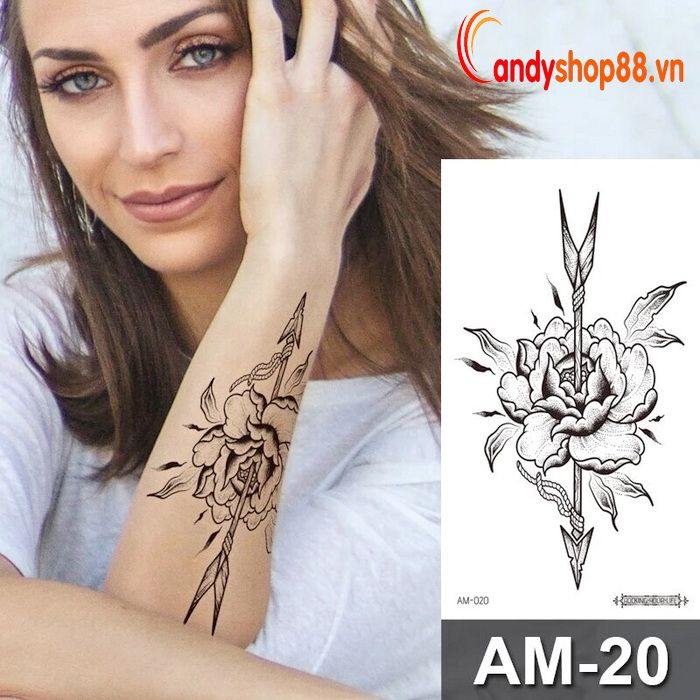 Hình xăm tattoo hoa sen AM14  Candyshop88 chuyên quà tặng hộp quà quà  tặng trang sức hình xăm dán tattoo